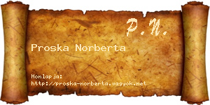 Proska Norberta névjegykártya